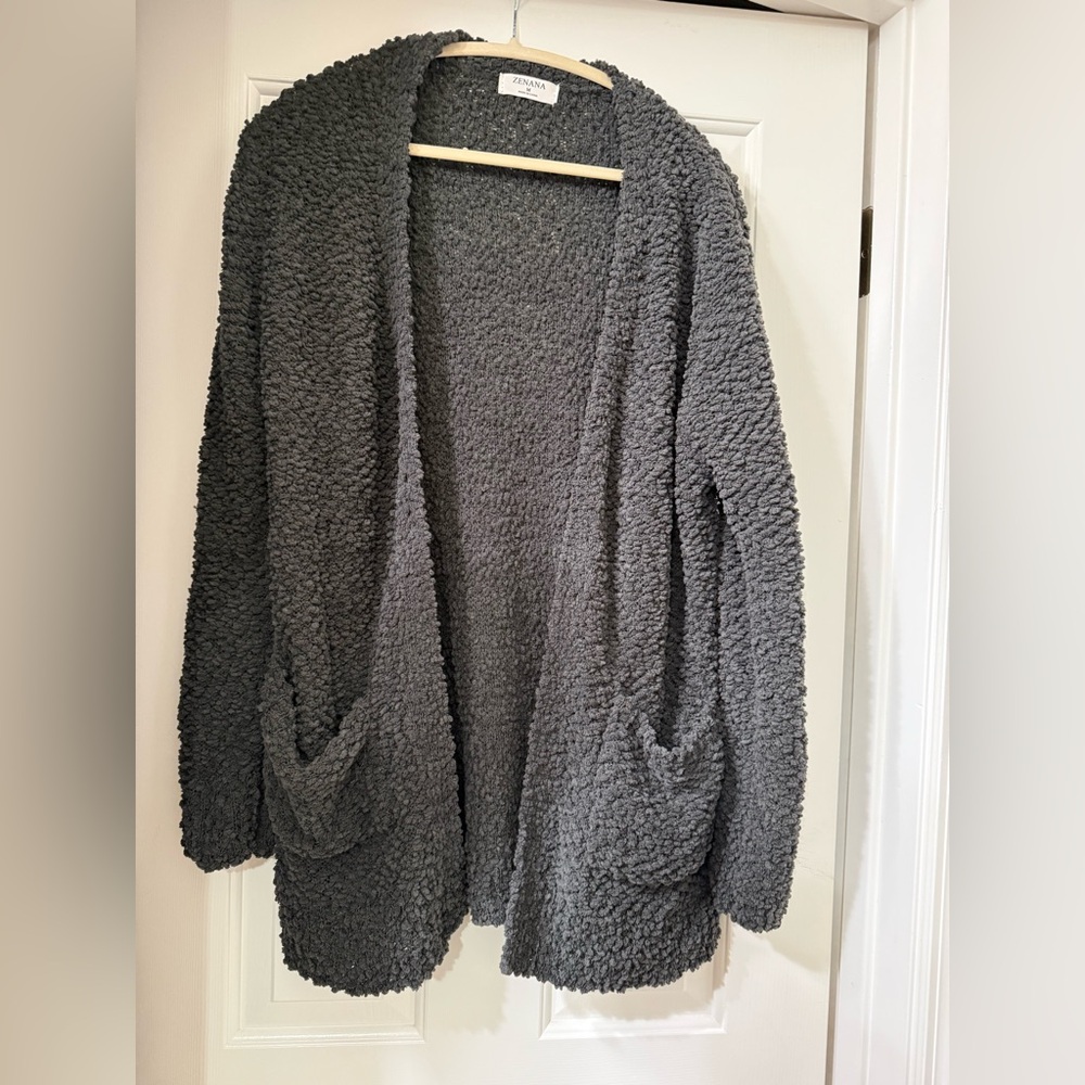 Zenana Outfitters Charcoal Cardigan